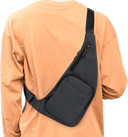 Water-resist Sling Bag Crossbody Bag for Men Slim Chest Backpack Man Purse Small Shoulder Bag for Travel Hiking