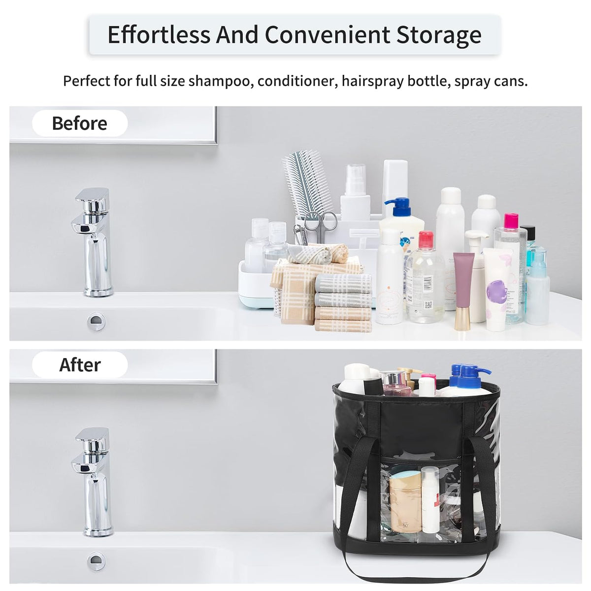 Clear Toiletry Bag, Travel Toiletry Bag for Women, TSA Approved Toiletry Bag, Waterproof Clear Makeup Bag Cosmetic Pouch, Transparent Makeup Organizer, Carry on Airport Airline Compliant