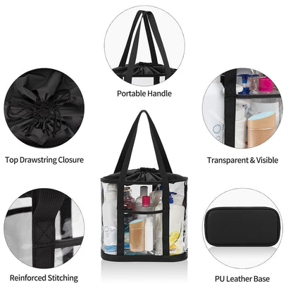 Clear Toiletry Bag, Travel Toiletry Bag for Women, TSA Approved Toiletry Bag, Waterproof Clear Makeup Bag Cosmetic Pouch, Transparent Makeup Organizer, Carry on Airport Airline Compliant