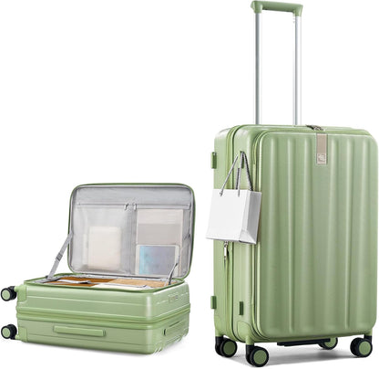 16 Inch Expandable Under Seat Luggage with Wheels Top Opening Small Suitcase with Wheels Carry On Luggage Airline Approved Lightweight Hard Shell Suitcases for Weekender Overnight-Caribbean Blue