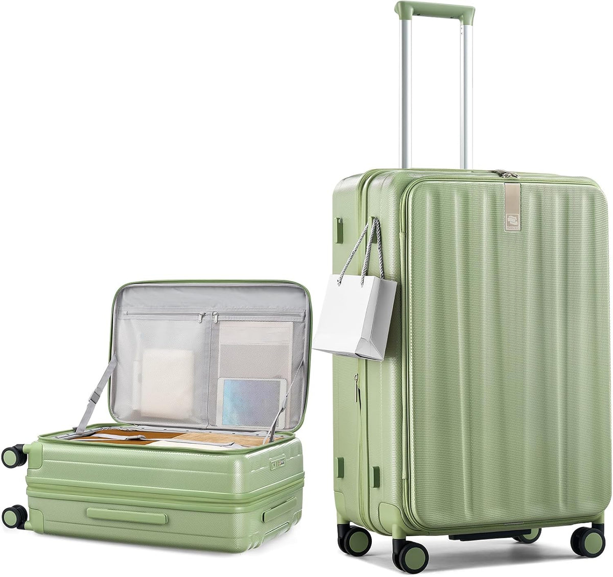 16 Inch Expandable Under Seat Luggage with Wheels Top Opening Small Suitcase with Wheels Carry On Luggage Airline Approved Lightweight Hard Shell Suitcases for Weekender Overnight-Caribbean Blue