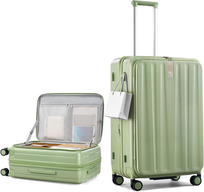 16 Inch Expandable Under Seat Luggage with Wheels Top Opening Small Suitcase with Wheels Carry On Luggage Airline Approved Lightweight Hard Shell Suitcases for Weekender Overnight-Caribbean Blue