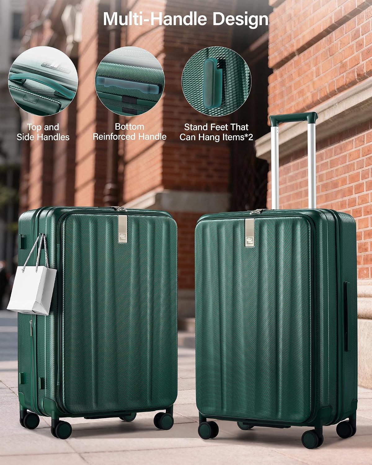 16 Inch Expandable Under Seat Luggage with Wheels Top Opening Small Suitcase with Wheels Carry On Luggage Airline Approved Lightweight Hard Shell Suitcases for Weekender Overnight-Caribbean Blue