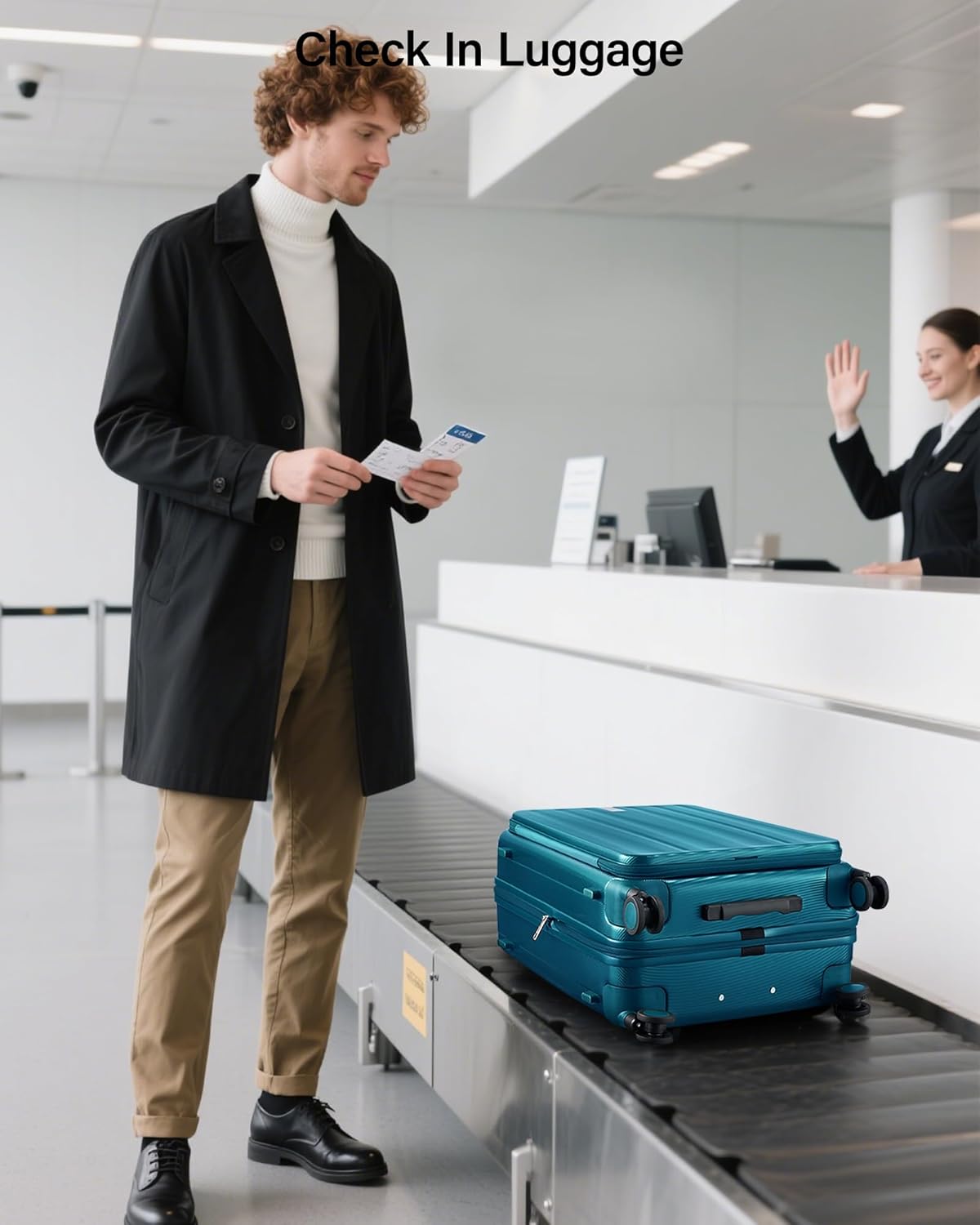 16 Inch Expandable Under Seat Luggage with Wheels Top Opening Small Suitcase with Wheels Carry On Luggage Airline Approved Lightweight Hard Shell Suitcases for Weekender Overnight-Caribbean Blue