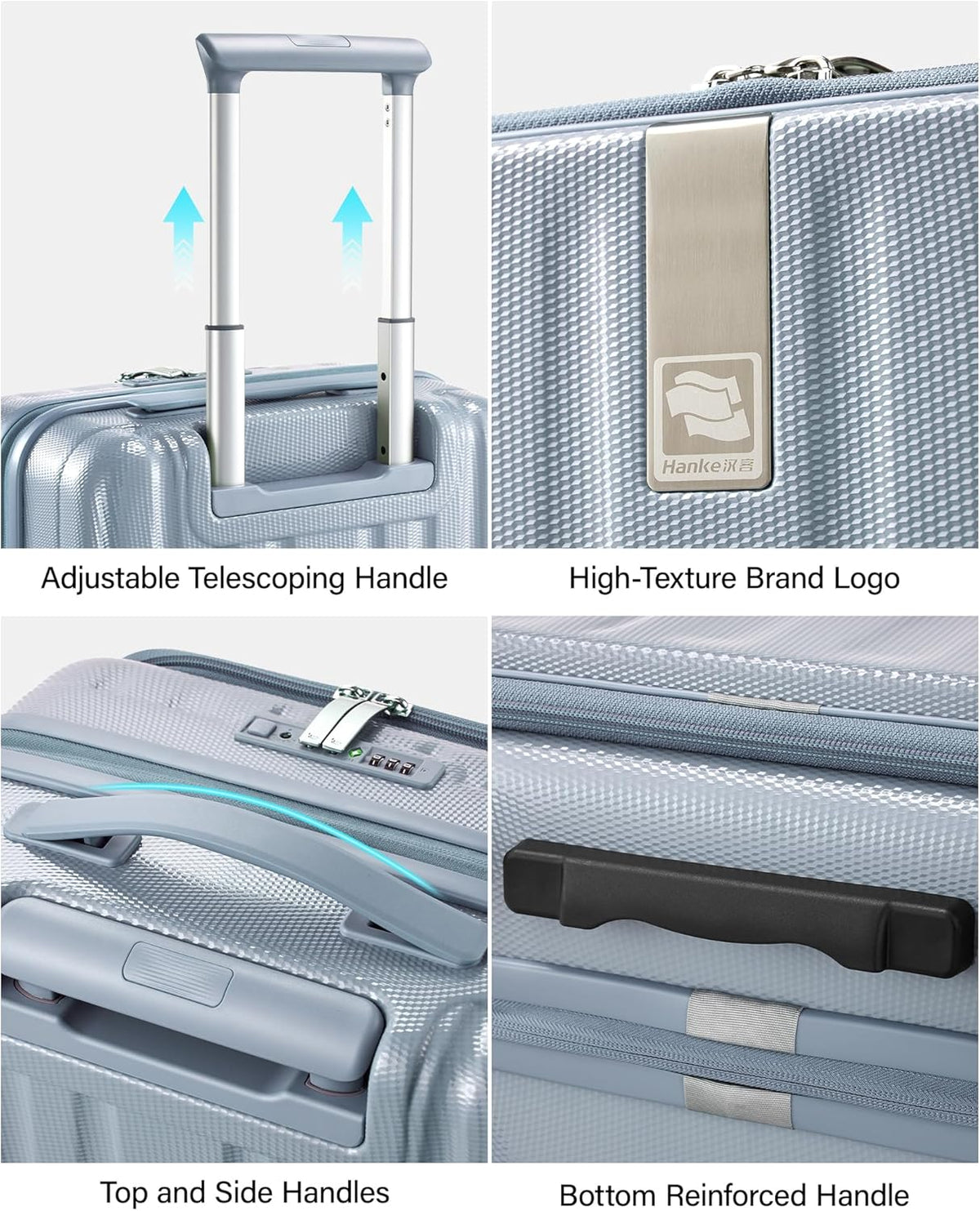 16 Inch Expandable Under Seat Luggage with Wheels Top Opening Small Suitcase with Wheels Carry On Luggage Airline Approved Lightweight Hard Shell Suitcases for Weekender Overnight-Caribbean Blue