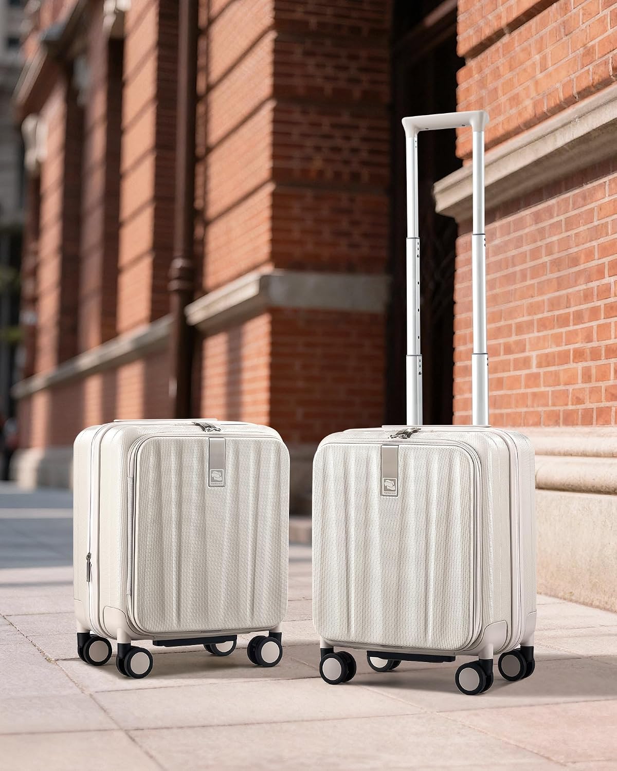 16 Inch Expandable Under Seat Luggage with Wheels Top Opening Small Suitcase with Wheels Carry On Luggage Airline Approved Lightweight Hard Shell Suitcases for Weekender Overnight-Caribbean Blue