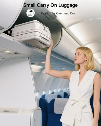 16 Inch Expandable Under Seat Luggage with Wheels Top Opening Small Suitcase with Wheels Carry On Luggage Airline Approved Lightweight Hard Shell Suitcases for Weekender Overnight-Caribbean Blue