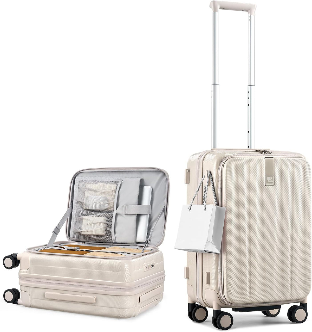 16 Inch Expandable Under Seat Luggage with Wheels Top Opening Small Suitcase with Wheels Carry On Luggage Airline Approved Lightweight Hard Shell Suitcases for Weekender Overnight-Caribbean Blue