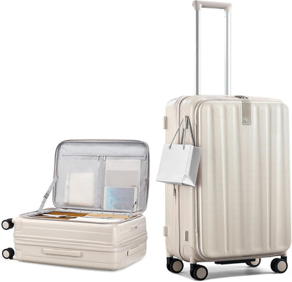 16 Inch Expandable Under Seat Luggage with Wheels Top Opening Small Suitcase with Wheels Carry On Luggage Airline Approved Lightweight Hard Shell Suitcases for Weekender Overnight-Caribbean Blue