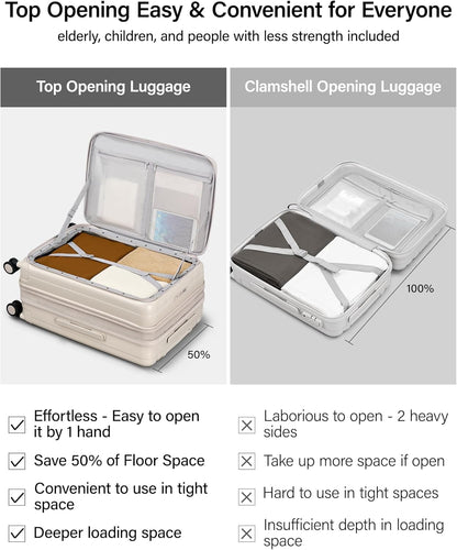 16 Inch Expandable Under Seat Luggage with Wheels Top Opening Small Suitcase with Wheels Carry On Luggage Airline Approved Lightweight Hard Shell Suitcases for Weekender Overnight-Caribbean Blue