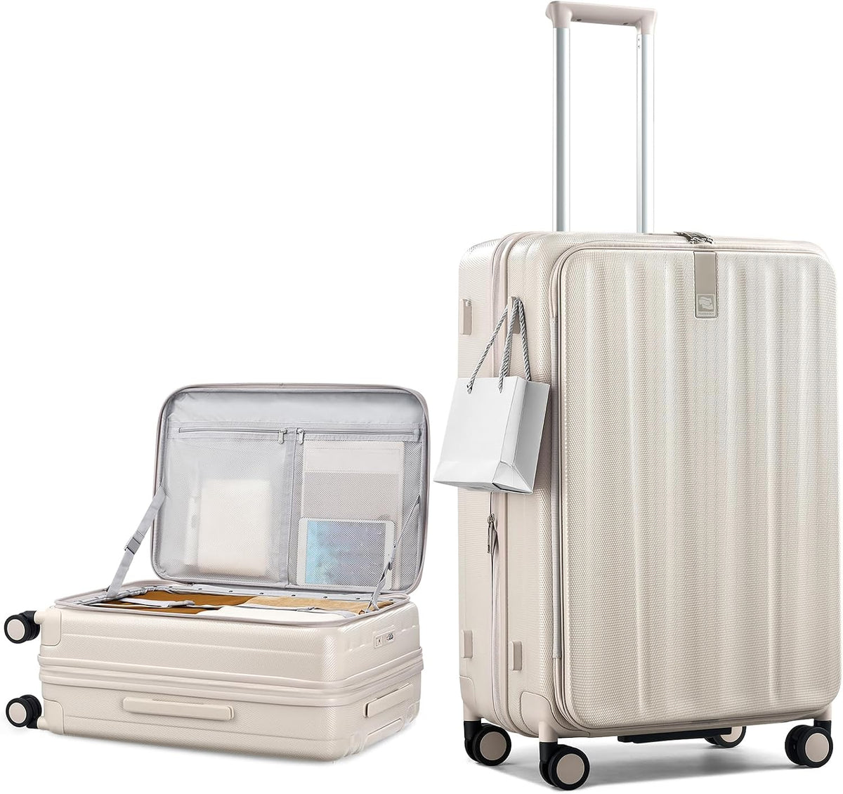 16 Inch Expandable Under Seat Luggage with Wheels Top Opening Small Suitcase with Wheels Carry On Luggage Airline Approved Lightweight Hard Shell Suitcases for Weekender Overnight-Caribbean Blue