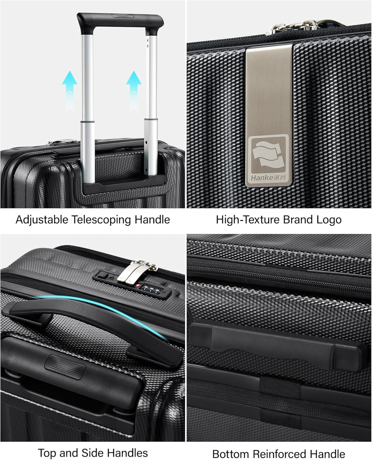 16 Inch Expandable Under Seat Luggage with Wheels Top Opening Small Suitcase with Wheels Carry On Luggage Airline Approved Lightweight Hard Shell Suitcases for Weekender Overnight-Caribbean Blue