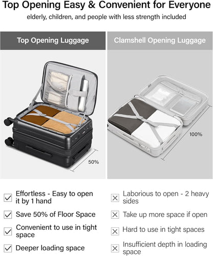 16 Inch Expandable Under Seat Luggage with Wheels Top Opening Small Suitcase with Wheels Carry On Luggage Airline Approved Lightweight Hard Shell Suitcases for Weekender Overnight-Caribbean Blue