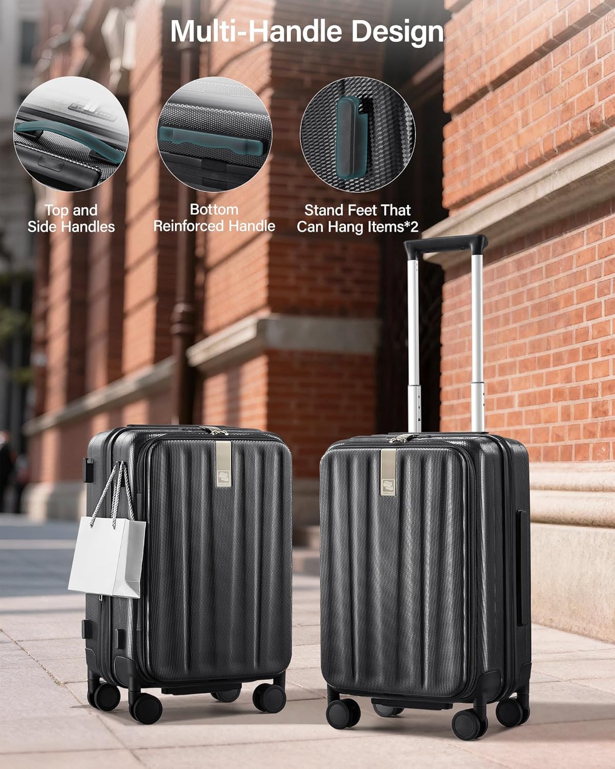 16 Inch Expandable Under Seat Luggage with Wheels Top Opening Small Suitcase with Wheels Carry On Luggage Airline Approved Lightweight Hard Shell Suitcases for Weekender Overnight-Caribbean Blue