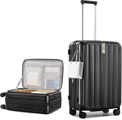 16 Inch Expandable Under Seat Luggage with Wheels Top Opening Small Suitcase with Wheels Carry On Luggage Airline Approved Lightweight Hard Shell Suitcases for Weekender Overnight-Caribbean Blue