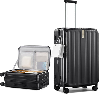 16 Inch Expandable Under Seat Luggage with Wheels Top Opening Small Suitcase with Wheels Carry On Luggage Airline Approved Lightweight Hard Shell Suitcases for Weekender Overnight-Caribbean Blue