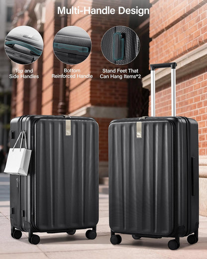 16 Inch Expandable Under Seat Luggage with Wheels Top Opening Small Suitcase with Wheels Carry On Luggage Airline Approved Lightweight Hard Shell Suitcases for Weekender Overnight-Caribbean Blue