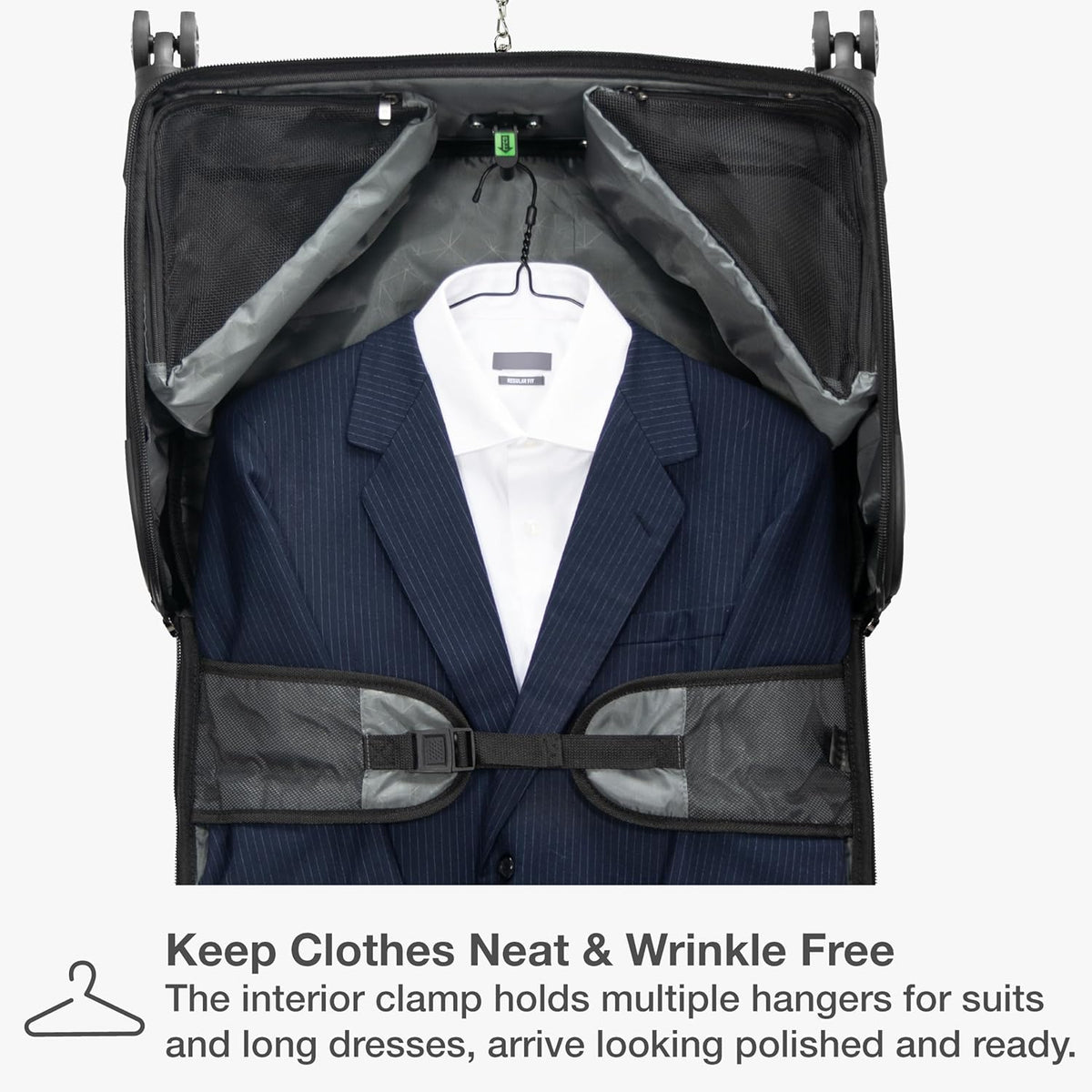 Carry-On Softside 8-Wheeled Spinner Garment Bag Luggage, Black, 21-Inch