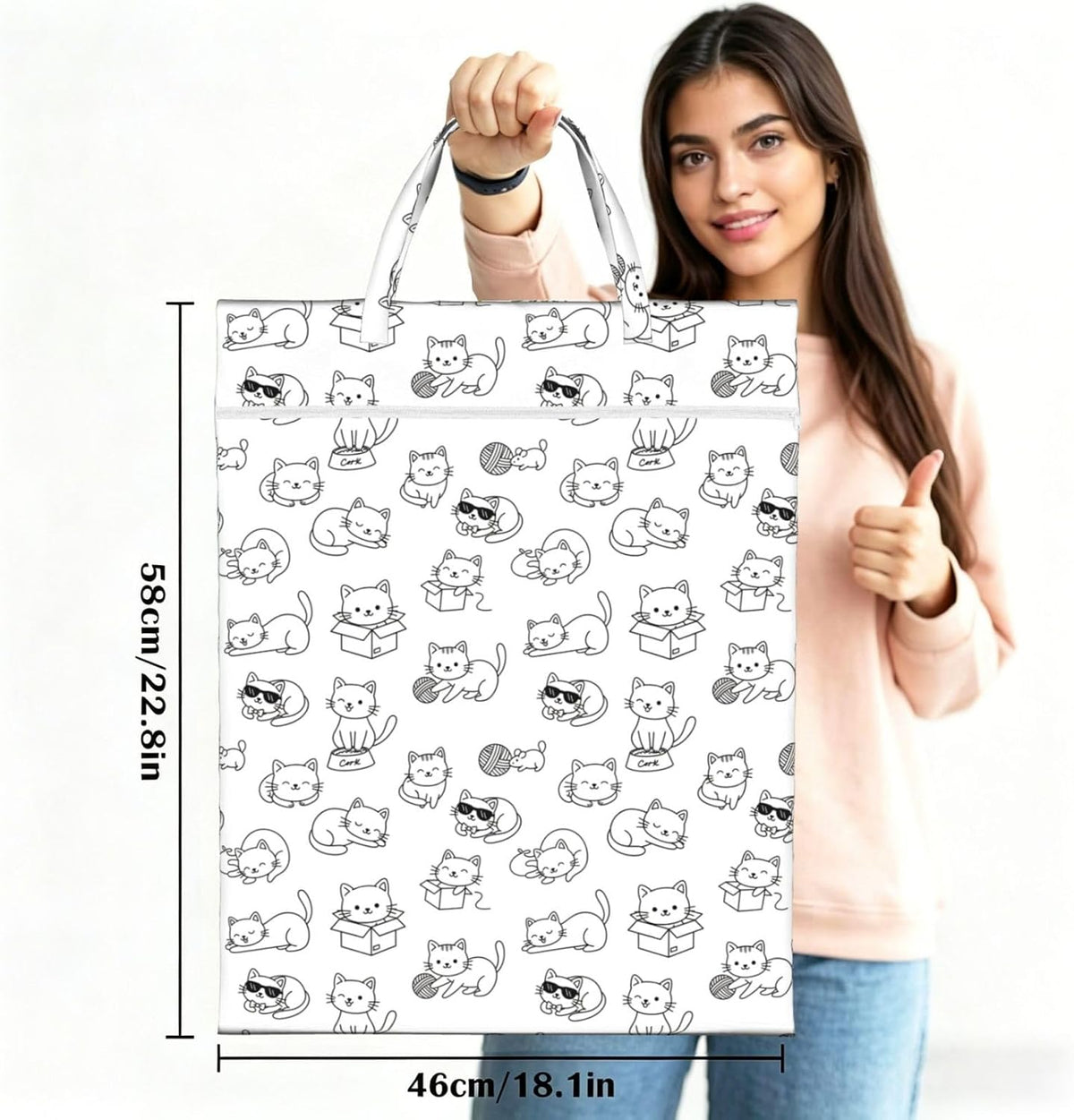 Animals Travel Laundry Bag Washable Waterproof Wet Bag Dirty Clothes Bag For Travel, Gym, Swimming Pool - Colors B