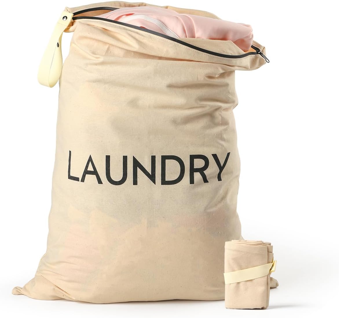 23.6" x17.3" Dirty Clothes Bag for Traveling and Camping, Travel Laundry Bags with Zipper and Hand Strap, Portable and Washable Travel Dirty Clothes Bag
