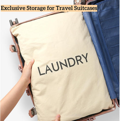 23.6" x17.3" Dirty Clothes Bag for Traveling and Camping, Travel Laundry Bags with Zipper and Hand Strap, Portable and Washable Travel Dirty Clothes Bag