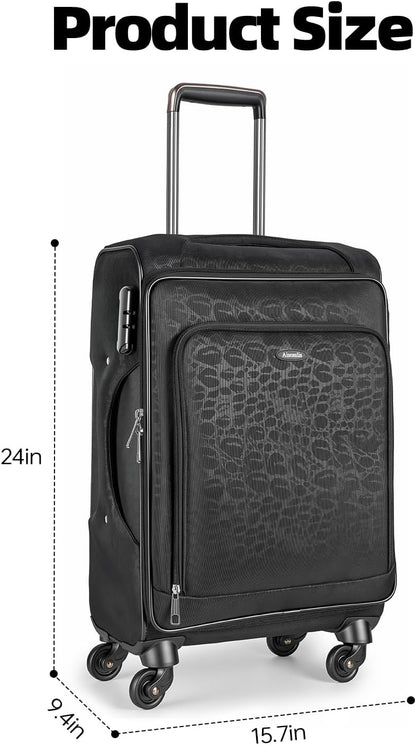 Carry on Luggage 13.7" x 10.6" x 20.4" Airline Approved, 20 Inch Softside Suitcase with Wheels, TSA Lock for Business Trip, Water-Resistant Large Capacity for Men Women