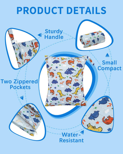 Wet Dry Bags 3 Pack, Waterproof Reusable Travel Bags for Swimsuits, Baby Cloth Diapers, Beach, Pool, Gym Bag & Wet Clothes with 2 Pockets L-BWG - Colors A