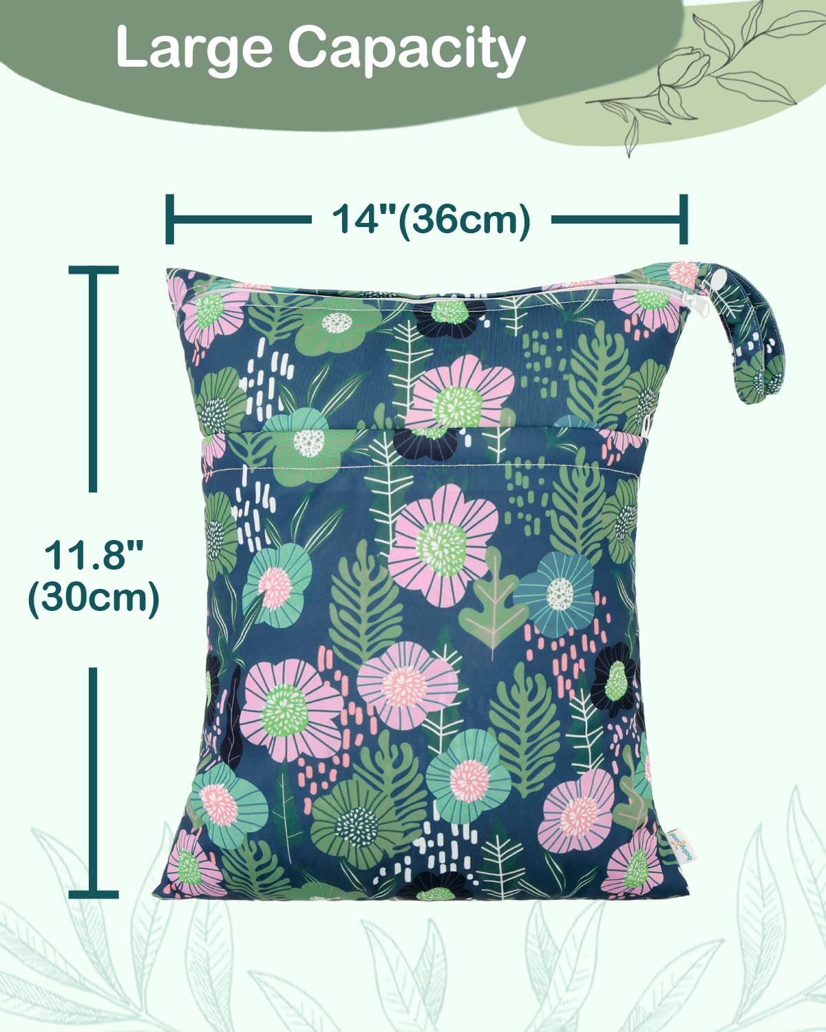 Wet Dry Bags 3 Pack, Waterproof Reusable Travel Bags for Swimsuits, Baby Cloth Diapers, Beach, Pool, Gym Bag & Wet Clothes with 2 Pockets L-BWG - Colors A