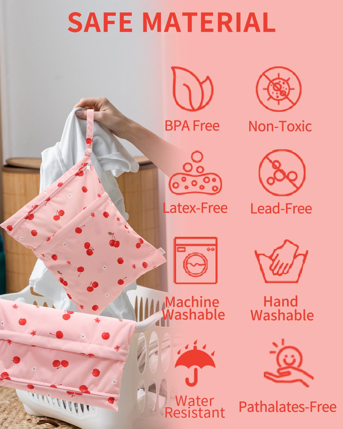 Wet Dry Bags 3 Pack, Waterproof Reusable Travel Bags for Swimsuits, Baby Cloth Diapers, Beach, Pool, Gym Bag & Wet Clothes with 2 Pockets L-BWG - Colors A