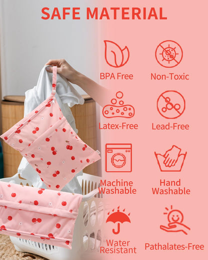 Wet Dry Bags 3 Pack, Waterproof Reusable Travel Bags for Swimsuits, Baby Cloth Diapers, Beach, Pool, Gym Bag & Wet Clothes with 2 Pockets L-BWG - Colors A