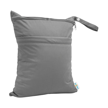 Wet Dry Bags 3 Pack, Waterproof Reusable Travel Bags for Swimsuits, Baby Cloth Diapers, Beach, Pool, Gym Bag & Wet Clothes with 2 Pockets L-BWG - Colors A