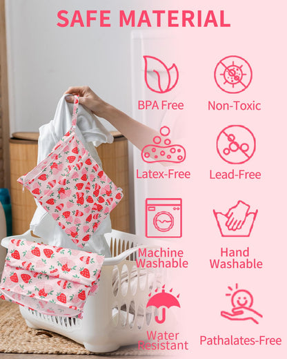 Wet Dry Bags 3 Pack, Waterproof Reusable Travel Bags for Swimsuits, Baby Cloth Diapers, Beach, Pool, Gym Bag & Wet Clothes with 2 Pockets L-BWG - Colors A