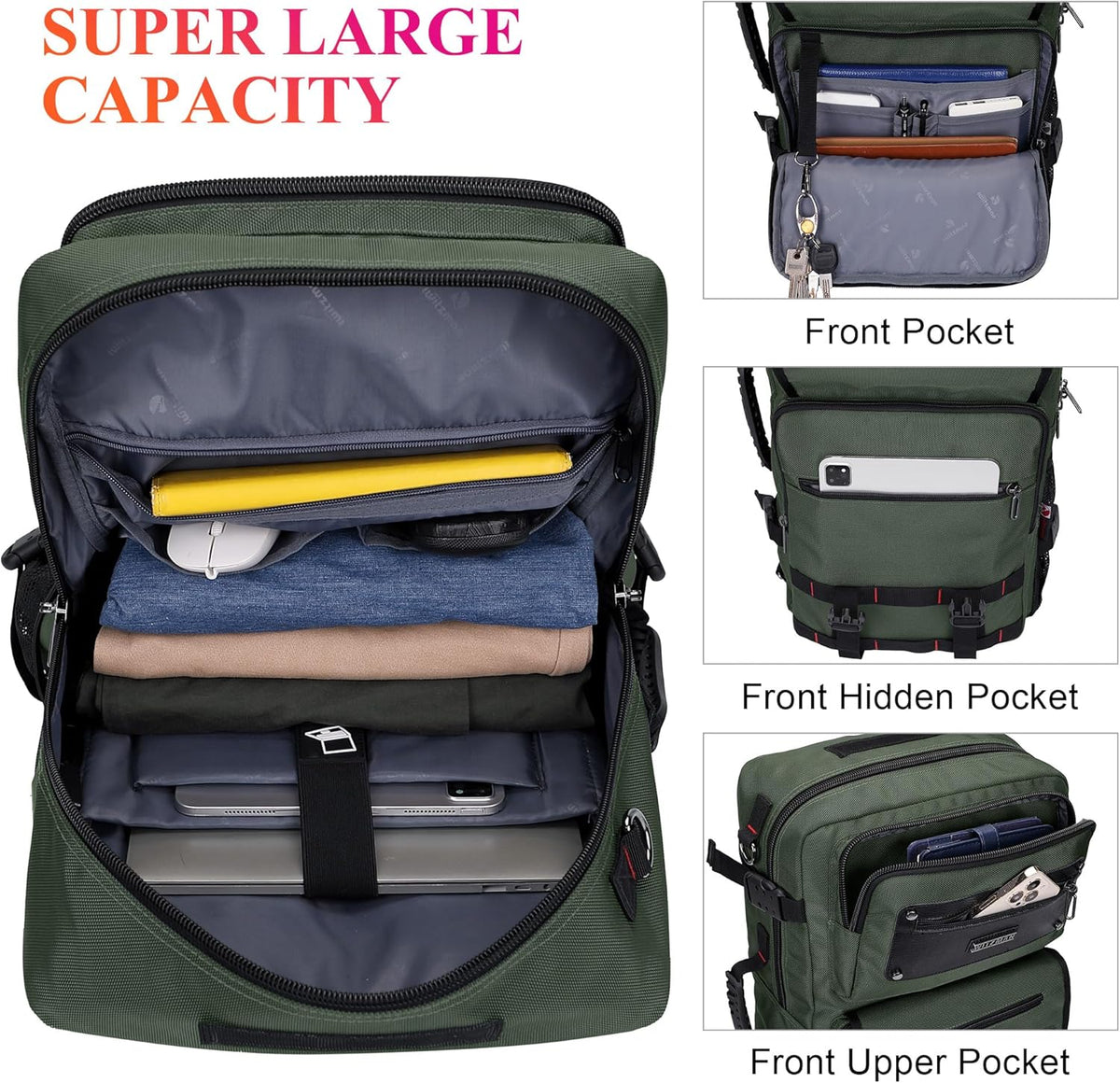 Travel Backpack for Men Duffle Bags Fits 17 Inch Laptop | Nylon Water-resistant 3-in-1 Carry on Backpack Airline Approved, Large Convertible Overnight Rucksack, B685 Silvery Grey