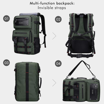 Travel Backpack for Men Duffle Bags Fits 17 Inch Laptop | Nylon Water-resistant 3-in-1 Carry on Backpack Airline Approved, Large Convertible Overnight Rucksack, B685 Silvery Grey