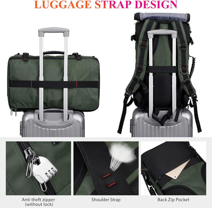 Travel Backpack for Men Duffle Bags Fits 17 Inch Laptop | Nylon Water-resistant 3-in-1 Carry on Backpack Airline Approved, Large Convertible Overnight Rucksack, B685 Silvery Grey