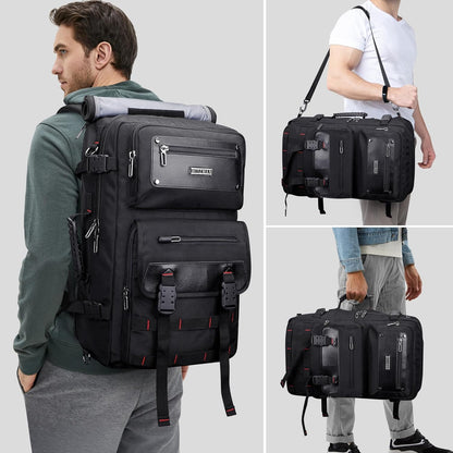 Travel Backpack for Men Duffle Bags Fits 17 Inch Laptop | Nylon Water-resistant 3-in-1 Carry on Backpack Airline Approved, Large Convertible Overnight Rucksack, B685 Silvery Grey