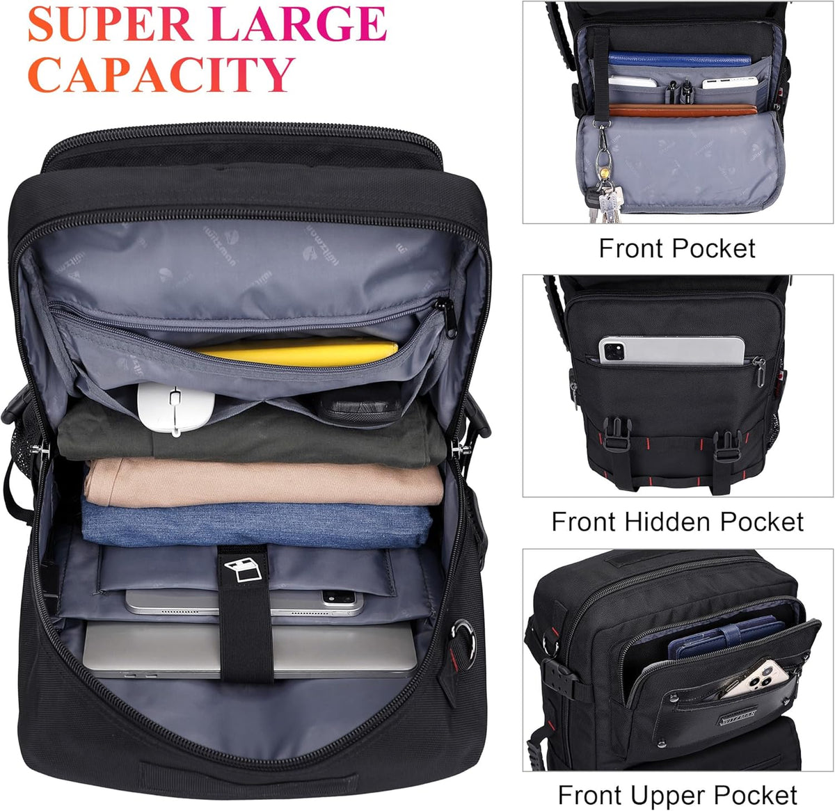 Travel Backpack for Men Duffle Bags Fits 17 Inch Laptop | Nylon Water-resistant 3-in-1 Carry on Backpack Airline Approved, Large Convertible Overnight Rucksack, B685 Silvery Grey