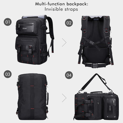 Travel Backpack for Men Duffle Bags Fits 17 Inch Laptop | Nylon Water-resistant 3-in-1 Carry on Backpack Airline Approved, Large Convertible Overnight Rucksack, B685 Silvery Grey