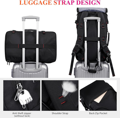 Travel Backpack for Men Duffle Bags Fits 17 Inch Laptop | Nylon Water-resistant 3-in-1 Carry on Backpack Airline Approved, Large Convertible Overnight Rucksack, B685 Silvery Grey