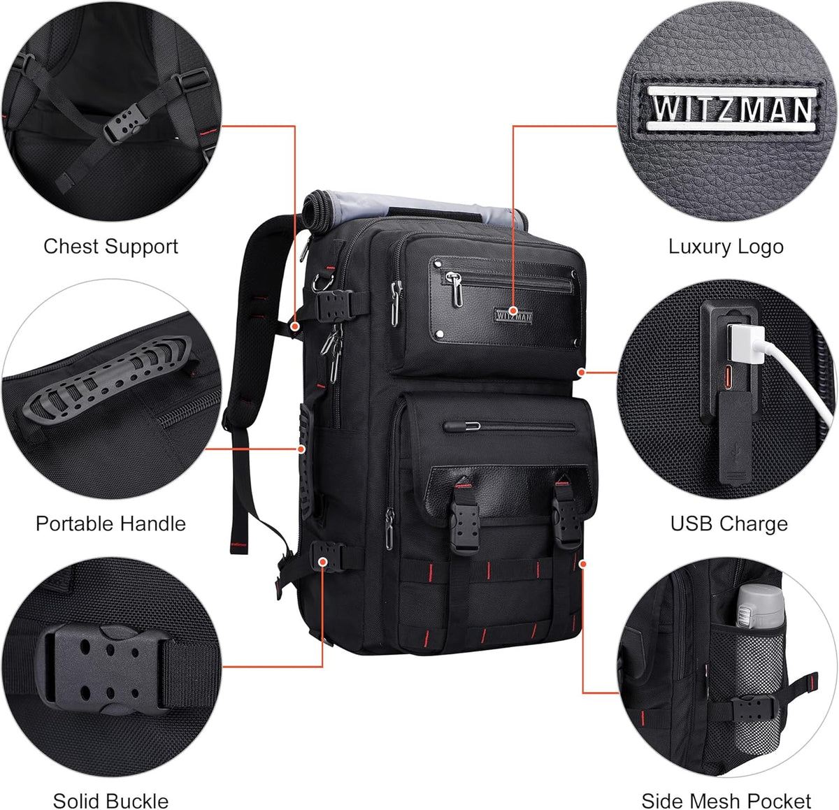Travel Backpack for Men Duffle Bags Fits 17 Inch Laptop | Nylon Water-resistant 3-in-1 Carry on Backpack Airline Approved, Large Convertible Overnight Rucksack, B685 Silvery Grey