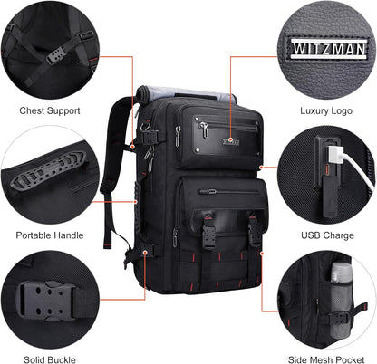 Travel Backpack for Men Duffle Bags Fits 17 Inch Laptop | Nylon Water-resistant 3-in-1 Carry on Backpack Airline Approved, Large Convertible Overnight Rucksack, B685 Silvery Grey