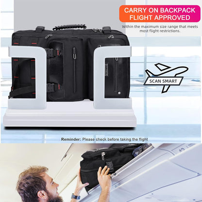 Travel Backpack for Men Duffle Bags Fits 17 Inch Laptop | Nylon Water-resistant 3-in-1 Carry on Backpack Airline Approved, Large Convertible Overnight Rucksack, B685 Silvery Grey