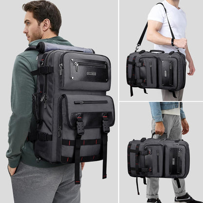 Travel Backpack for Men Duffle Bags Fits 17 Inch Laptop | Nylon Water-resistant 3-in-1 Carry on Backpack Airline Approved, Large Convertible Overnight Rucksack, B685 Silvery Grey