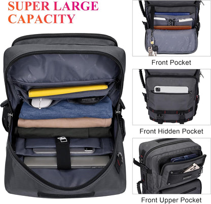 Travel Backpack for Men Duffle Bags Fits 17 Inch Laptop | Nylon Water-resistant 3-in-1 Carry on Backpack Airline Approved, Large Convertible Overnight Rucksack, B685 Silvery Grey