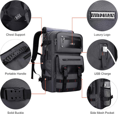 Travel Backpack for Men Duffle Bags Fits 17 Inch Laptop | Nylon Water-resistant 3-in-1 Carry on Backpack Airline Approved, Large Convertible Overnight Rucksack, B685 Silvery Grey