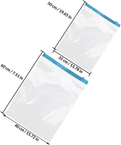 12pcs Reusable Roll up Compression Bags for Travel Luggage, Pa+pe Airtight Space Saver Storage Bags 35x50cm 40x60cm, Hand Roll Cloth Storage for Clothes and Bedding