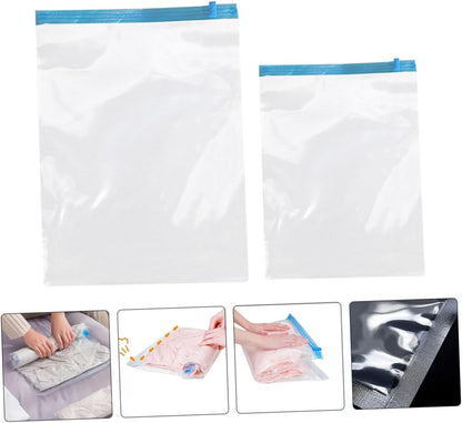 12pcs Reusable Roll up Compression Bags for Travel Luggage, Pa+pe Airtight Space Saver Storage Bags 35x50cm 40x60cm, Hand Roll Cloth Storage for Clothes and Bedding