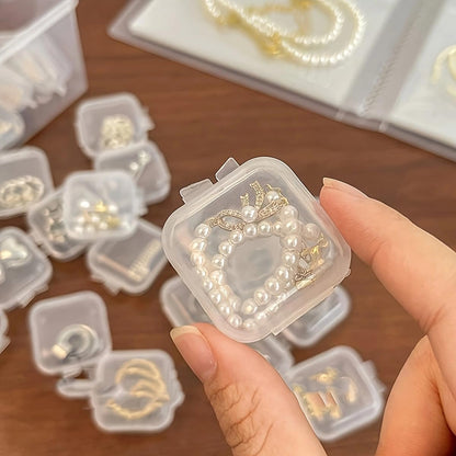 40Pcs Mini Jewelry Storage Containers, 1.37 x 1.37 x 0.7 Inches,Clear Plastic Cases for Pearl Bracelets and Small Accessories (40)