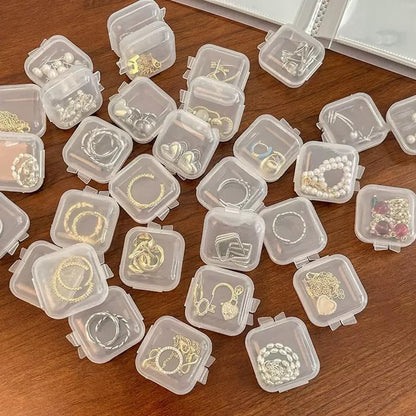 40Pcs Mini Jewelry Storage Containers, 1.37 x 1.37 x 0.7 Inches,Clear Plastic Cases for Pearl Bracelets and Small Accessories (40)
