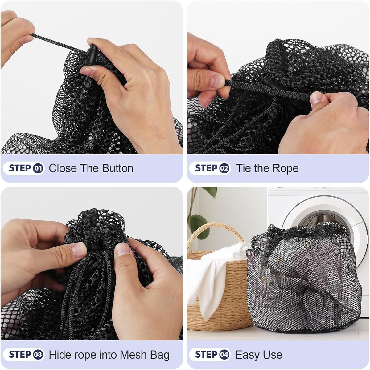 Mesh Laundry Bags Washing Machine Mesh Wash Bags for Clothes,Underwear,Lingerie, Bed Linen with Drawstring Closure Sturdy(4 Size, Yellow)